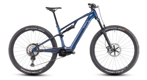 Cube ams hybrid one44 c:68x slx 400x elektrische volledig geveerde mtb shimano xt 12s 400 wh 29'' diep kobalt blauw paars 2024