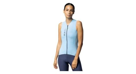 Maglia senza maniche alé color block donna blu