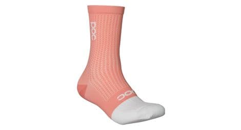 Chaussettes poc flair mid rose/blanc