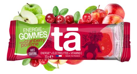 Sachet de 3 gommes energetiques ta energy energie gommes cranberry pomme