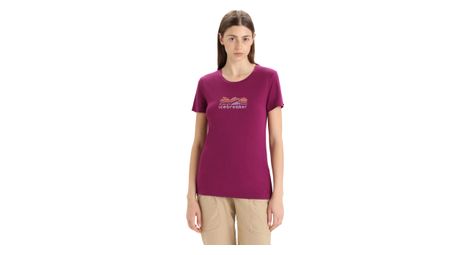T shirt manches courtes merinos femme icebreaker tech lite ii mountain geology violet