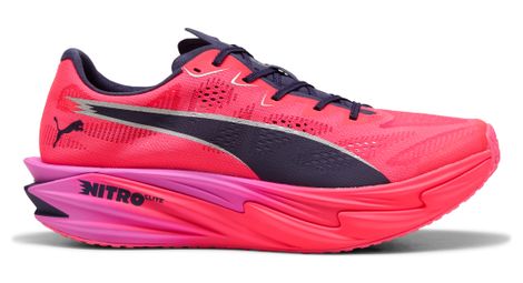 Puma Deviate Nitro Elite 4 Hyrox hardloopschoenen roze/blauw voor heren