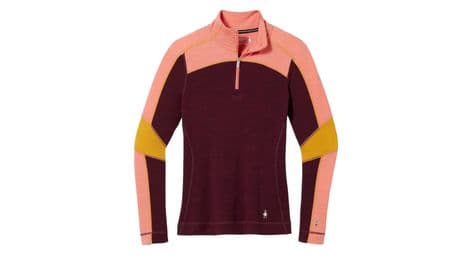 Baselayer smartwool classic thermal colorblock 1/4 rosso donna