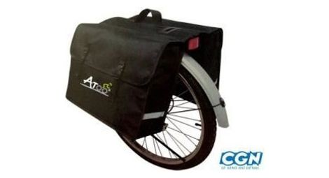 Sacoche velo porte bagages a pont 2 volumes noire (+/-40l)