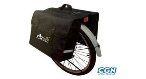 Sacoche velo porte bagages a pont 2 volumes noire 