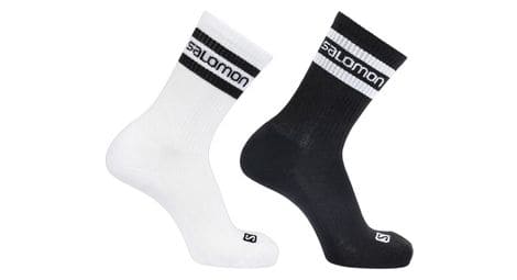 Salomon 365 crew 2-pair socks white / black unisex
