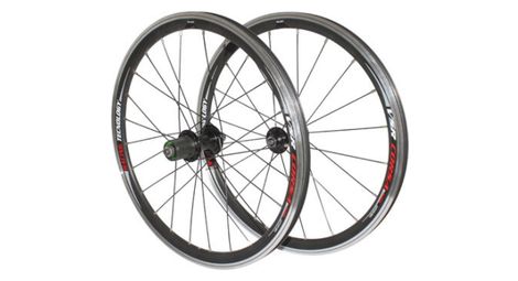 Roues route 24 a blocage cassette 10 9 8v p2r noir double paroi avant arriere 520 23