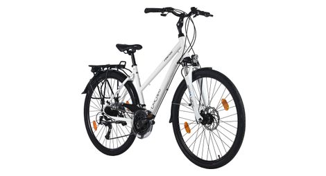 VTC Dame 28'' Firenze 200 Blanc Freins à disques mécaniques TC 48 cm 24 Vitesses DaCapo