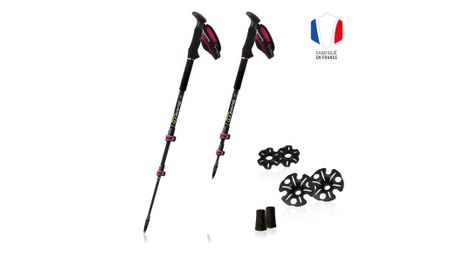 Bâtons grande randonnée en carbonne - b light rubis