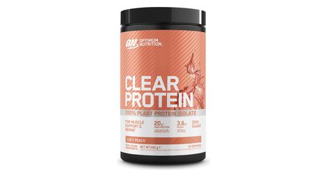 Clear protein 100% plant protein isolate (280g) - optimum nutrition - pêche -  clear whey