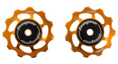 Paire de galets hope 11 dents shimano 9 10 11 vitesses orange