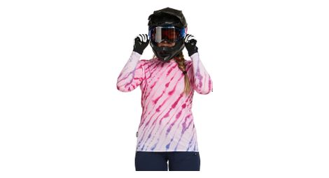 Maillot manches longues femme dharco race vallnord rose/bleu
