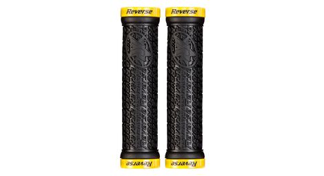 Paire de grips reverse stamp noir / jaune