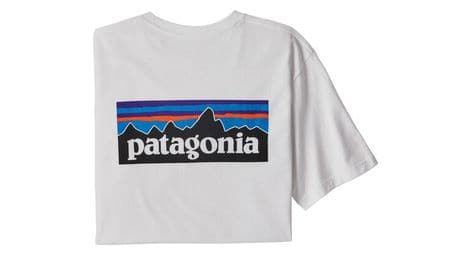 Korte mouwen tee shirt patagonia p-6 logo responsibili-tee wit heren