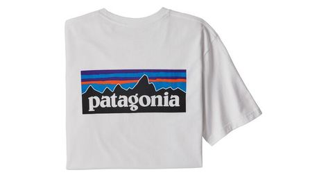 T-shirt manches courtes patagonia p-6 logo responsibili-tee blanc homme