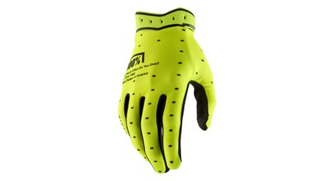Gants Longs 100% Ridefit Jaune Fluo