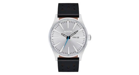 Nixon sentry leather chrome/silver sunray/black watch