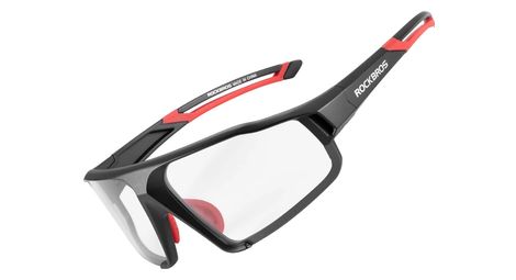 Lunettes de cyclisme photochromiques rockbros sp216bk uv400 - noir et rouge