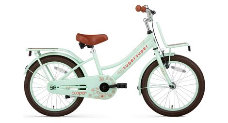 Velo enfant supersuper cooper bamboo 18 pouces vert pistache