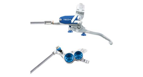 Frein avant hope tech4 v4 argent bleu durite tresse