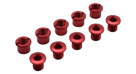 Bulloni con corona anteriore in alluminio da 6.5mm x 5 rossi