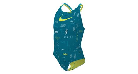 Nike swim spiderback blauw groen dames 1-delig zwempak