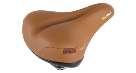 Velo selle peluche avec suspension elastomère - marron