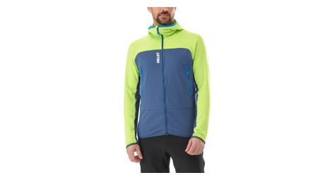 Millet fusion grid hoodie forro polar azul/verde