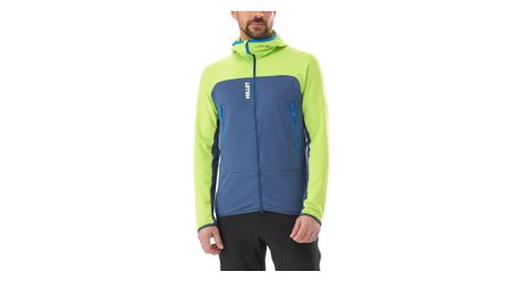 Millet fusion grid hoodie forro polar azul verde