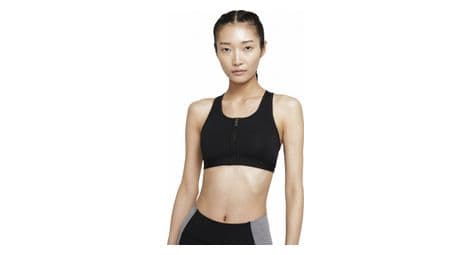 Nike women's dri-fit swoosh zip-front bra black