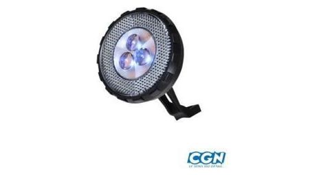 Eclairage velo pile av noir 3 led blanches fixation sur la fourche