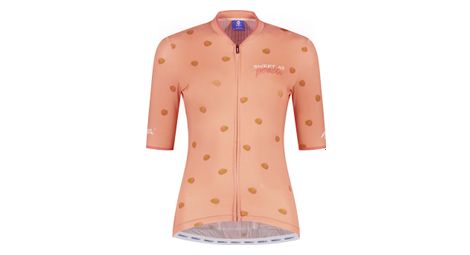 Maillot manches courtes velo rogelli fruity - femme - corail