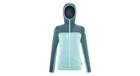 Sudadera con capucha millet fusion grid verde para mujer