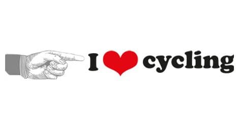 Autocollant i love cycling pour porte-bagages codex-u