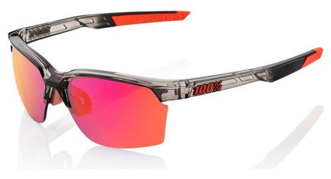 Lunettes 100% sportcoupe - polished translucent crystal smoke - miroir violet