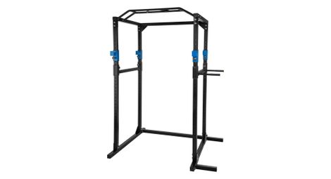 Cage de musculation acier rack station de fitness noir bleu