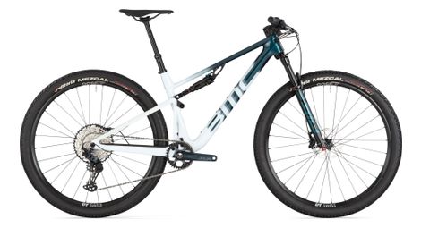 Vtt tout-suspendu bmc fourstroke three shimano slx 12v 29 bleu dark petrol blanc sand 2024