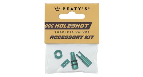 Bouchons de Valves Tubeless Peaty's V2 Holeshot Fast Flow Vert Jade