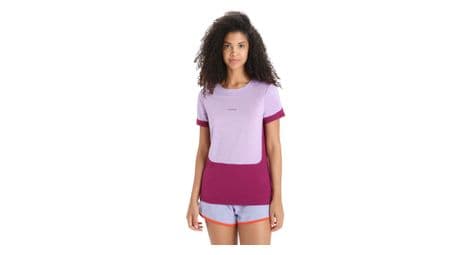 T-shirt manches courtes mérinos femme icebreaker zoneknit violet/rose