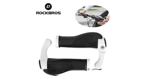 Paire de poignées de vélo avec cornes - blanc