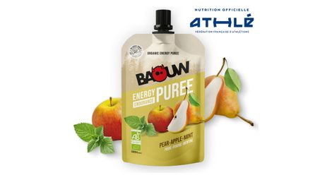 Purée énergétique Bio Baouw Poire-Pomme-Menthe 90g