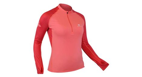 Maillot manches longues femme 1 2 zip raidlight r light corail