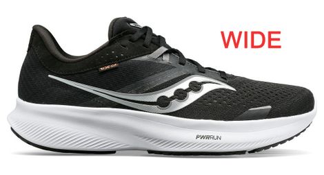 Chaussures de running saucony ride 16 large noir blanc