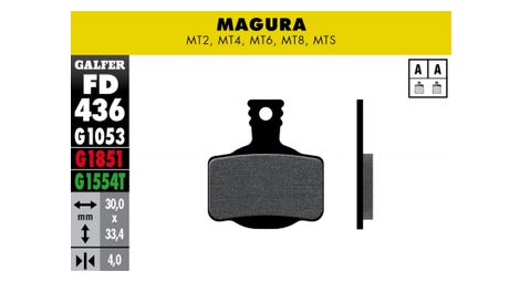 Galfer plaquettes de frein metalliques compatible magura mt2 mt4 mt6 mt8 mts rouge advanced