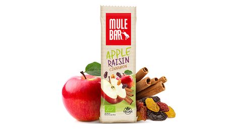 Barre energetique mulebar bio vegan pomme raisins cannelle 40 g