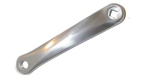 Manivelle gauche aluminium etroite 170mm argent.