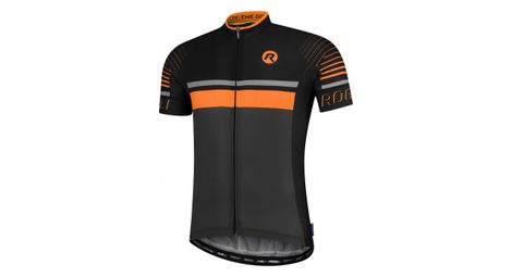 Maillot manches courtes velo rogelli hero - homme - gris/noir/orange