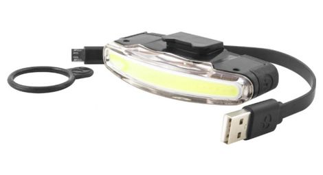 Eclairage velo usb avant spanninga arco noir livre 3 fonctions standard eco flash autonomie de 5h a