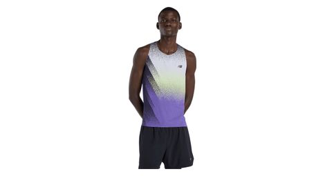 Débardeur New Balance Race Day Ultra Light Printed Violet/Jaune Homme