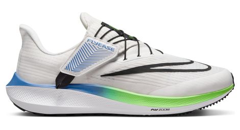 Nike air zoom pegasus 39 flyease running shoes white green blue 40.1/2
